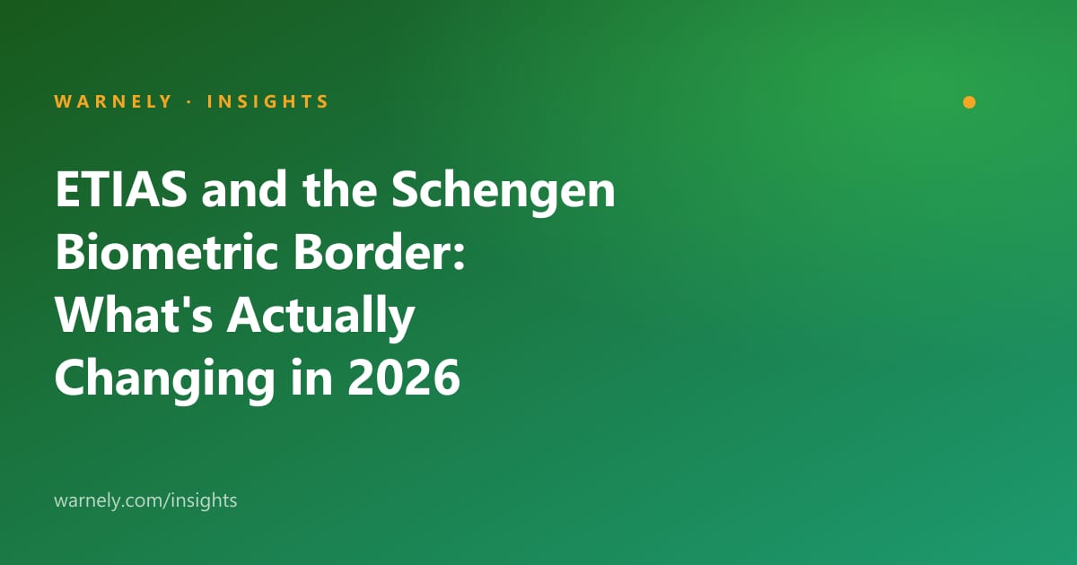 ETIAS and the Schengen Biometric Border: What's Actually Changing in 2026